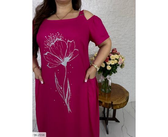 Фотография Женское платье с карманами р.46-48;50-52;54-56;58-60;62-64 (4цв) "VLADA" купить недорого от прямого поставщика, изображение 3