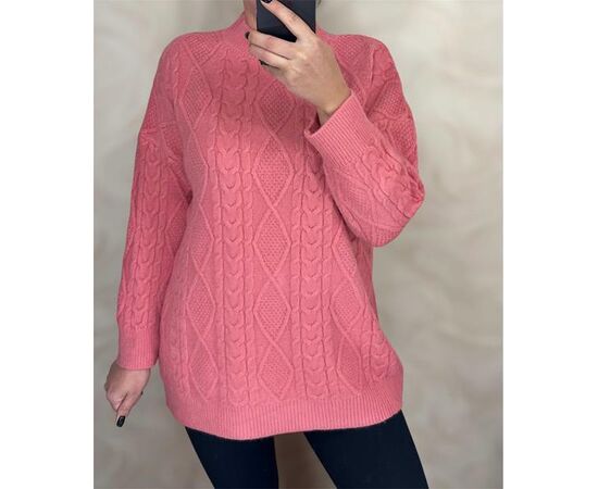 Светр жіночий 24009 pink р.50-58 "PULSE" недорого оптом від прямого постачальника Светр жіночий 24009 pink р.50-58 "PULSE" недорого оптом від прямого постачальника