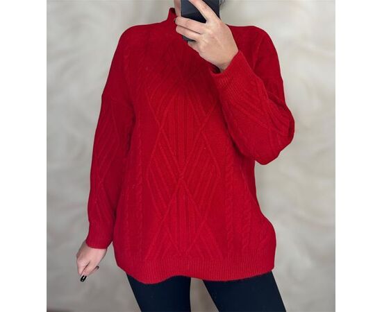 Светр жіночий 24009 red р.50-58 "PULSE" недорого оптом від прямого постачальника Светр жіночий 24009 red р.50-58 "PULSE" недорого оптом від прямого постачальника