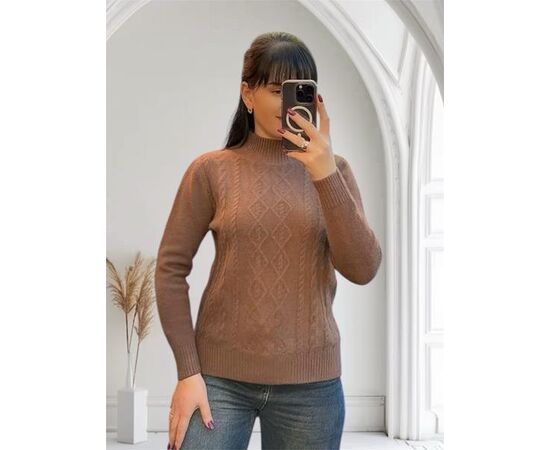 Светр жіночий 24031 brown р.44-48 "PULSE" недорого оптом від прямого постачальника Светр жіночий 24031 brown р.44-48 "PULSE" недорого оптом від прямого постачальника