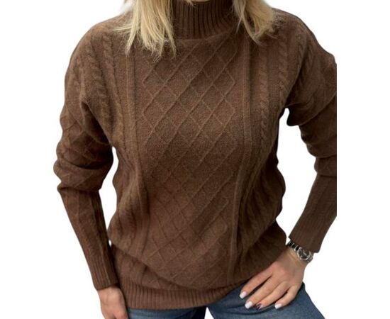 Свитер женский 24039 brown р.46-50 "Elena&Vika" недорого оптом от прямого поставщика Фотография Свитер женский 24039 brown р.46-50 "Elena&Vika" недорого оптом от прямого поставщика
