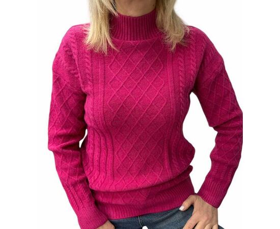 Свитер женский 24039 d.pink р.46-50 "Elena&Vika" недорого оптом от прямого поставщика Фотография Свитер женский 24039 d.pink р.46-50 "Elena&Vika" недорого оптом от прямого поставщика