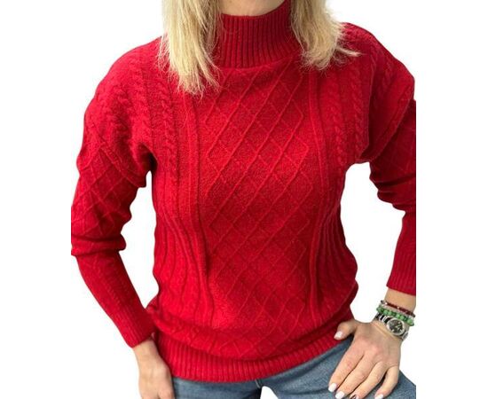 Свитер женский 24039 red р.46-50 "Elena&Vika" недорого оптом от прямого поставщика Фотография Свитер женский 24039 red р.46-50 "Elena&Vika" недорого оптом от прямого поставщика