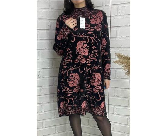 Платье тёплое женское EV8 black р.48-52 "Elena&Vika" недорого оптом от прямого поставщика Фотография Платье тёплое женское EV8 black р.48-52 "Elena&Vika" недорого оптом от прямого поставщика