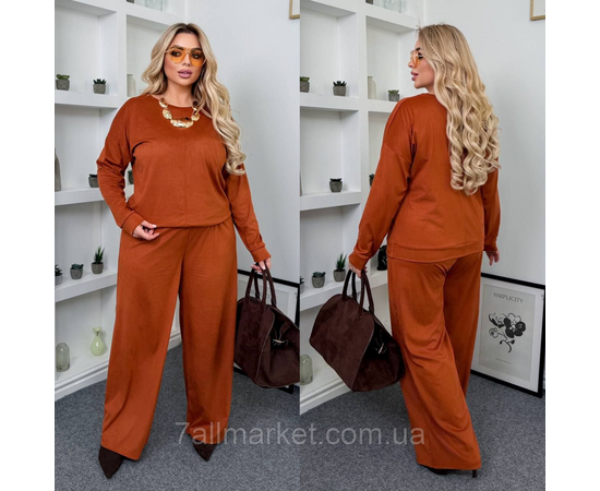 Костюм двійка жіночий замшевий розміри 46-60 "LADA" недорого від прямого постачальника, зображення 2