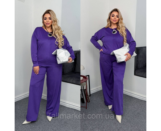 Костюм двійка жіночий замшевий розміри 46-60 "LADA" недорого від прямого постачальника, зображення 2