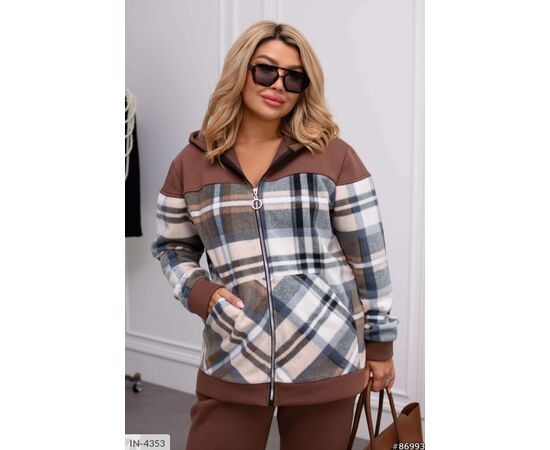 Стильний спортивний костюм жіночий з капюшоном. р.46-48;50-52;54-56;58-60;62-64 (5кол.) "VLADA" купити недорого від прямого постачальника, зображення 9