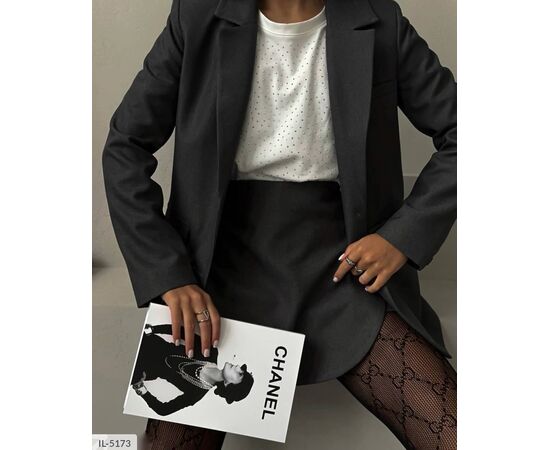 Фотография Женский классический костюм юбка+пиджак р.S-M;M-L (2цв) "ANNVER" купить недорого от прямого поставщика, изображение 3