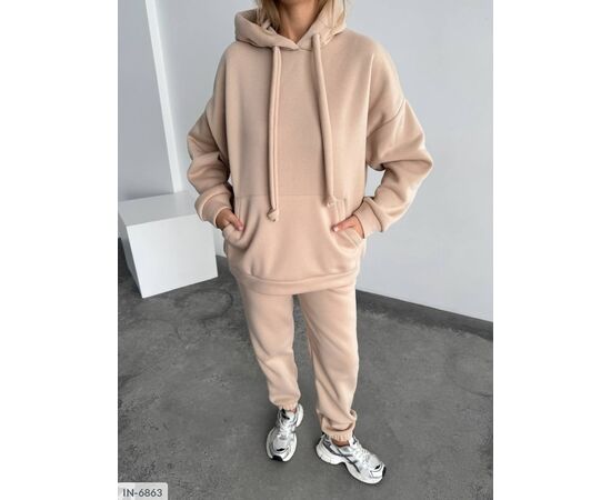 Фотография Женский спортивный костюм трёхнитка на флисе большого размера р.50-52;54-56 (9цв) "ANNABELLE" купить недорого от прямого поставщика, изображение 13