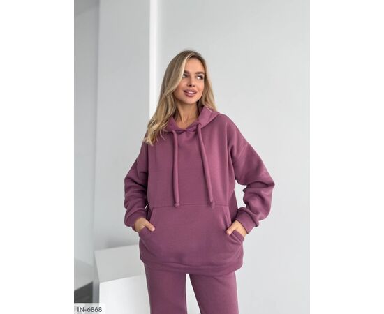 Фотография Женский спортивный костюм трёхнитка на флисе большого размера р.50-52;54-56 (9цв) "ANNABELLE" купить недорого от прямого поставщика, изображение 19