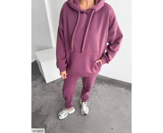 Фотография Женский спортивный костюм трёхнитка на флисе большого размера р.50-52;54-56 (9цв) "ANNABELLE" купить недорого от прямого поставщика, изображение 20