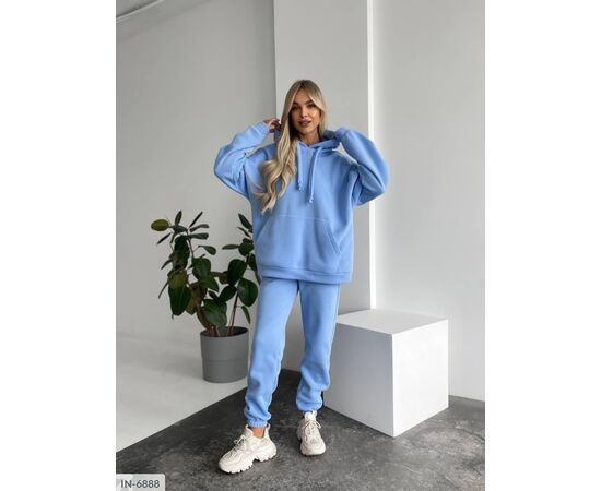 Фотография Женский спортивный костюм трёхнитка на флисе большого размера р.50-52;54-56 (9цв) "ANNABELLE" купить недорого от прямого поставщика, изображение 9