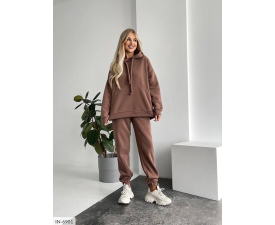 Фотография Женский спортивный костюм трёхнитка на флисе р.42-44;46-48 (9цв) "ANNABELLE" купить недорого от прямого поставщика, изображение 25