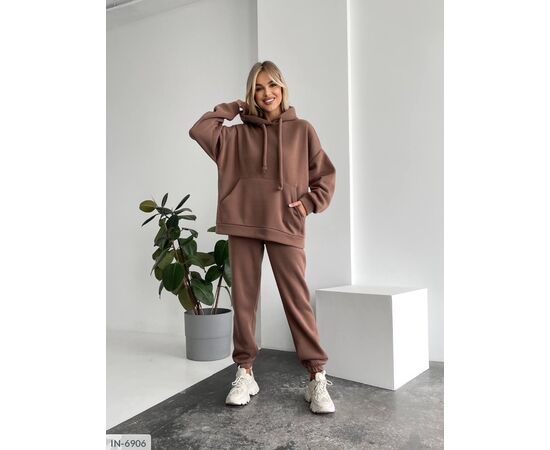 Фотография Женский спортивный костюм трёхнитка на флисе большого размера р.50-52;54-56 (9цв) "ANNABELLE" купить недорого от прямого поставщика, изображение 27