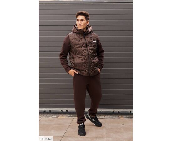 Фотография Мужской спортивный костюм трёхнитка на флисе р.50;52;54;56-58;58-60 (4цв) "LETTI" купить недорого от прямого поставщика, изображение 9