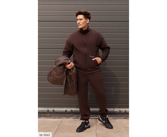 Фотография Мужской спортивный костюм трёхнитка на флисе р.50;52;54;56-58;58-60 (4цв) "LETTI" купить недорого от прямого поставщика, изображение 7