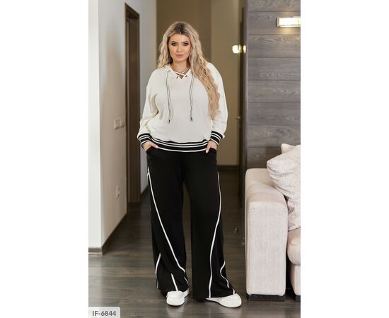 Жіночий костюм кофта з брюками на різанику великі розміри р.50-52;54-56;58-60;62-64 "LETTI" купити недорого від прямого постачальника, зображення 7
