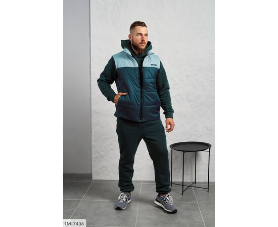 Фотография Мужской спортивный костюм трёхнитка на флисе р.48;50;52;54-56;58-60 "LETTI" купить недорого от прямого поставщика, изображение 4