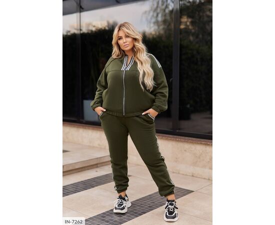 Жіночий прогулянковий костюм зі штанами великі розміри р.50-52;54-56;58-60;62-64 "LETTI" купити недорого від прямого постачальника, зображення 3