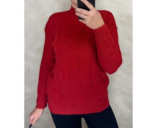 Свитер женский 26382 red р.46-52 "PULSE" недорого оптом от прямого поставщика Фотография Свитер женский 26382 red р.46-52 "PULSE" недорого оптом от прямого поставщика