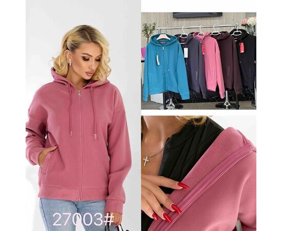 Кофта спортивная женская тёплая 27003 pink р.M-3XL "Yafeier" недорого оптом от прямого поставщика Фотография Кофта спортивная женская тёплая 27003 pink р.M-3XL "Yafeier" недорого оптом от прямого поставщика