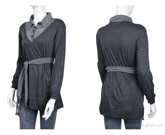 Кофта жіноча Весна/осінь B041-2 d.grey (10513) (5 шт. р.сіткаL-2XL) "Obuvok" недорого оптом від прямого постачальника, зображення 3
