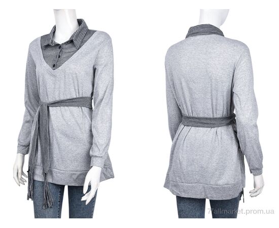 Кофта жіноча Весна/осінь B041-4 l.grey (10519) (5 шт. р.сіткаL-2XL) "Obuvok" недорого оптом від прямого постачальника, зображення 3