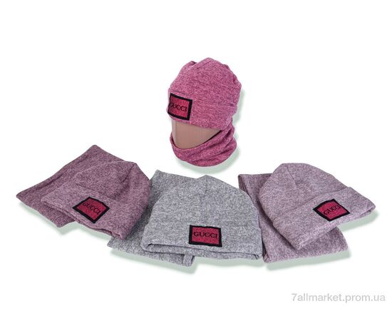 Фотография Женская шапка Зима Y931-1 (шапка+баф) mix (5 шт. р.сетка 50-54) "Red Hat" недорого оптом от прямого поставщика, изображение 2