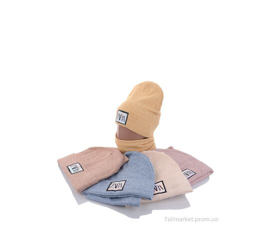 Жіноча шапка Зима KA313 комплект mix фліс (5 шт. р.сітка50-52) "Red Hat" недорого оптом від прямого постачальника, зображення 2