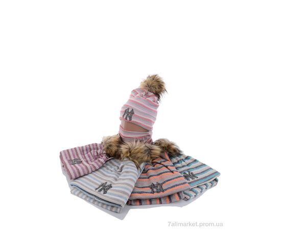 Жіноча шапка Зима KA319 комплект mix фліс (5 шт. р.сітка52-54) "Red Hat" недорого оптом від прямого постачальника, зображення 2