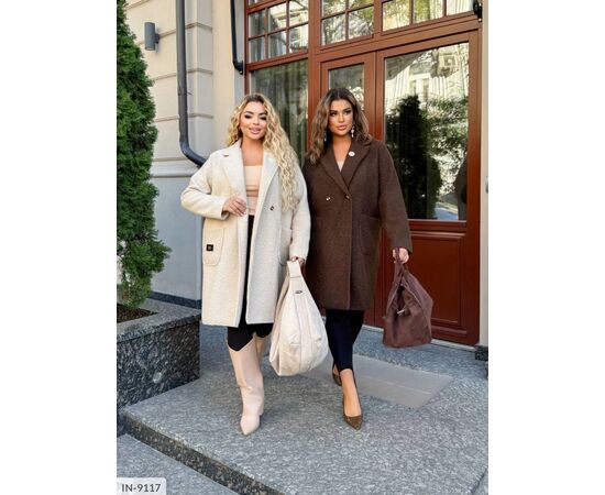 Пальто барашек без підкладу р.46-48;50-52;54-56;58-60;62-64 (5кол.) "ANGEL" купити недорого від прямого постачальника, зображення 19