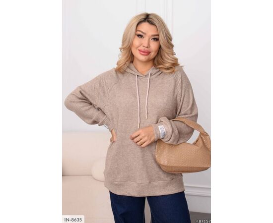 Однотонна толстовка з нашивками на манжеті р.46-48;50-52;54-56;58-60 "ANGEL" купити недорого від прямого постачальника, зображення 3