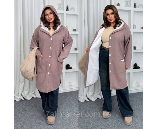 Кардиган-пальто жіночий вельчає на хутрі 46-60 "LADA" недорого від прямого постачальника, зображення 2