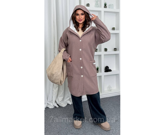 Кардиган-пальто жіночий вельчає на хутрі 46-60 "LADA" недорого від прямого постачальника, зображення 3