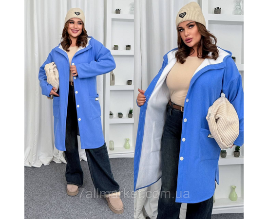 Кардиган-пальто жіночий вельчає на хутрі 46-60 "LADA" недорого від прямого постачальника, зображення 2