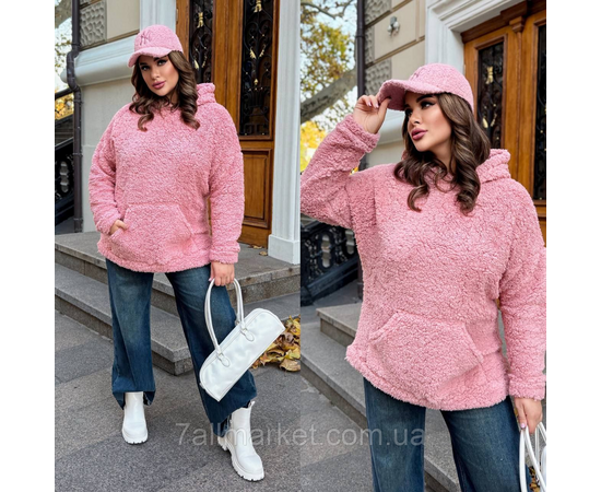 Батник-худі жіноче хутро Тедді р-ри 46-60 "LADA" купити недорого від прямого постачальника, зображення 3