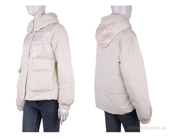 Куртка жіноча Весна/осінь B026 (11960) milky (4 шт. р.сіткаM-2XL) "Obuvok" недорого оптом від прямого постачальника, зображення 3