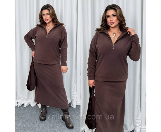 Фотография Костюм 2-ка женский  стильный флисовый размеры: 46-60 "LADA" недорого от прямого поставщика, изображение 3