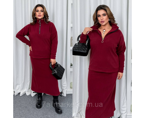 Фотография Костюм 2-ка женский  стильный флисовый размеры: 46-60 "LADA" недорого от прямого поставщика, изображение 2