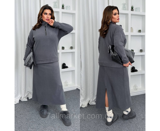Фотография Костюм 2-ка женский  стильный флисовый размеры: 46-60 "LADA" недорого от прямого поставщика, изображение 2