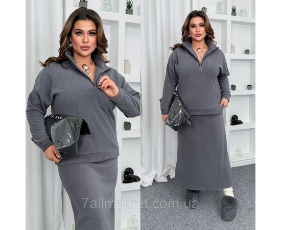 Фотография Костюм 2-ка женский  стильный флисовый размеры: 46-60 "LADA" недорого от прямого поставщика, изображение 3
