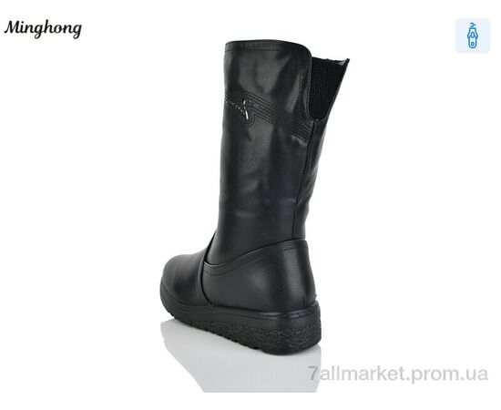 Чоботи жіночі зручні Зима 270 black (6 пар р.37-42) "Minghong" недорого оптом від прямого постачальника, зображення 2