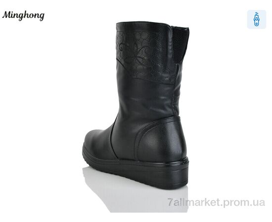 Чоботи жіночі зручні Зима 531 black (6 пар р.41-43) "Minghong" недорого оптом від прямого постачальника, зображення 2