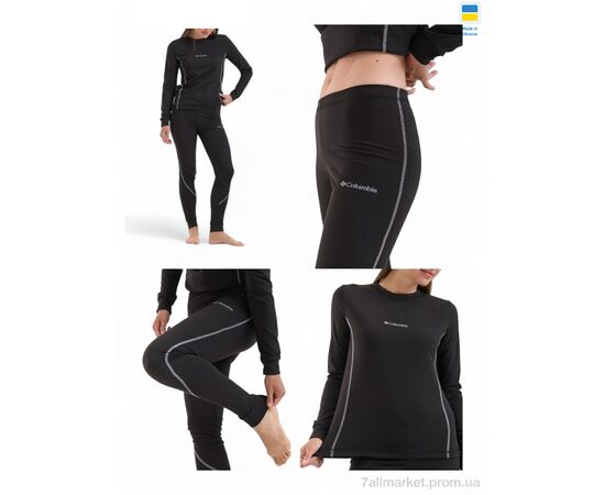 Жіноча тема білизна Зима Жіноча термо білизна чорний (2XL-5XL) (4 шт. р.сітка2XL-5XL) "Sport style" недорого оптом від прямого постачальника, зображення 2
