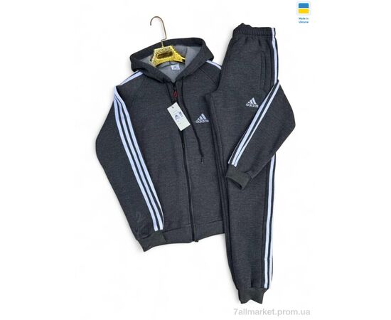 Спортивний костюм чоловічий Зима Ads т.сірий (5 шт. р.сітка46-54) "Sport style" недорого оптом від прямого постачальника, зображення 2