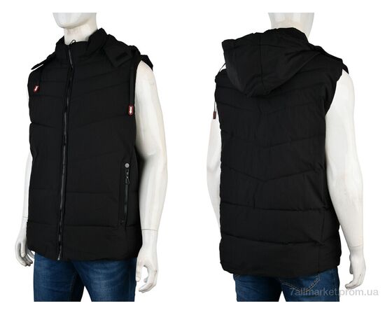 Чоловічий жилет Весна/осінь 4271 black (5 шт. р.сітка5XL-9XL) "Pryama Vigoda" недорого оптом від прямого постачальника, зображення 3