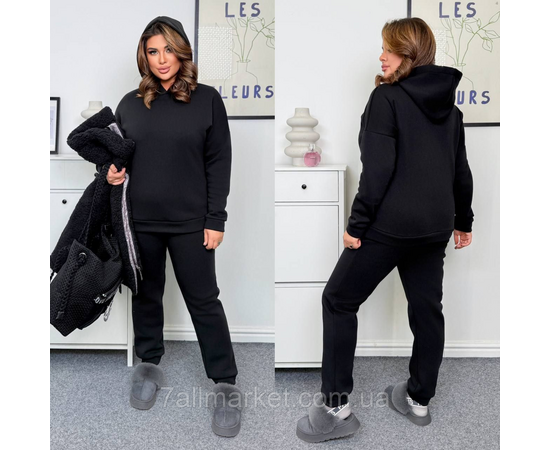 Костюм 3-ка жіночий спортивний тринитка на флісі+худі (46-60) "LADA" недорого від прямого постачальника, зображення 2
