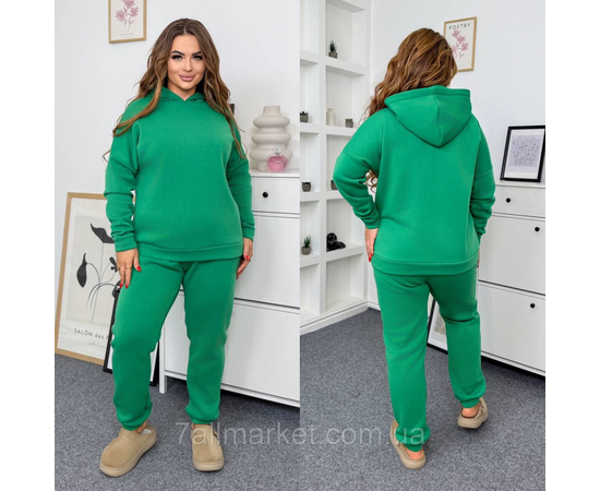 Костюм 3-ка жіночий спортивний тринитка на флісі+худі (46-60) "LADA" недорого від прямого постачальника, зображення 2