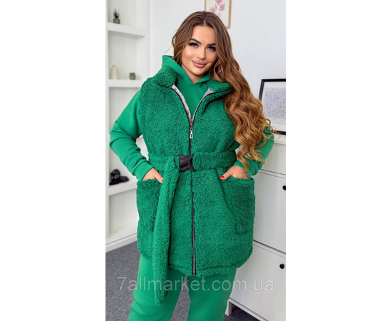 Костюм 3-ка жіночий спортивний тринитка на флісі+худі (46-60) "LADA" недорого від прямого постачальника, зображення 4