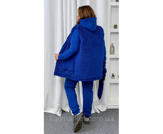 Фотография Костюм 3-ка женский спортивный трехнитка на флисе+мех Тедди (46-60) "LADA" недорого от прямого поставщика, изображение 5